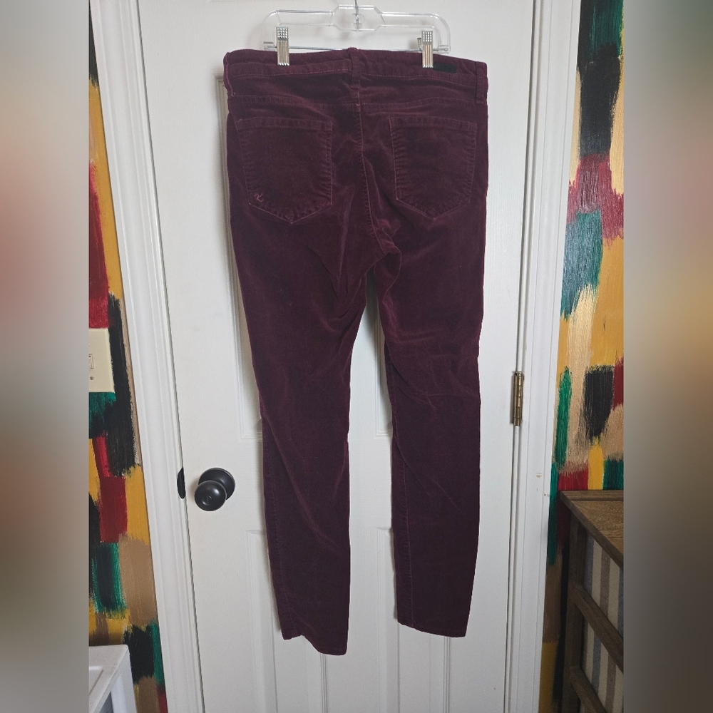 Kut From The Kloth Violet Purple Velvet Diana Skinny Pants Size 8 - Picture 4 of 9